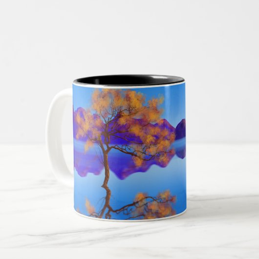 Tasse "Baum am blauen See" (Vorderseite Links)