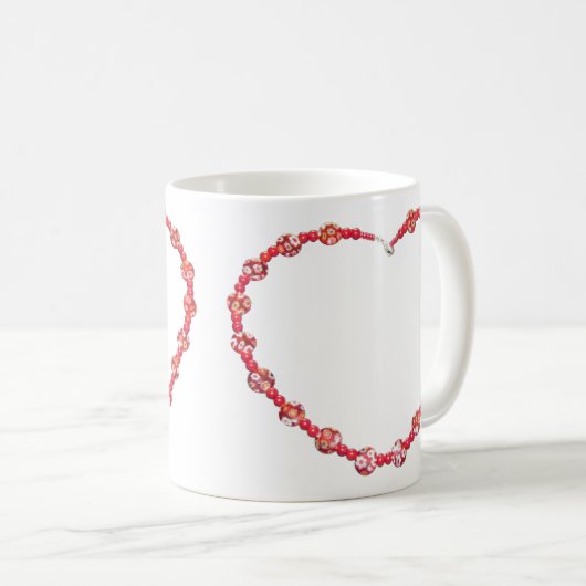 Tasse - Beaded Red Heart (VorderseiteRechts)