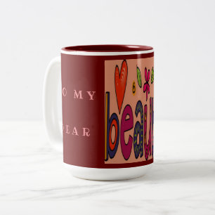 Tasse Beauty-Logo und Lieblings-Lieblingsfarben La