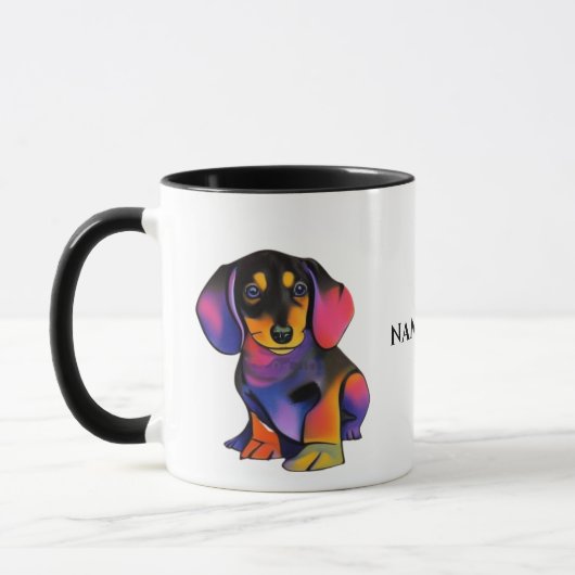 Tasse/Becher der niedlichen DACKEL mit bearbeitbar Tasse (Links)