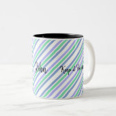 Tasse Behalte ihn Handsome Green Lila Stripe (VorderseiteRechts)