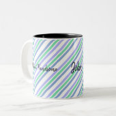 Tasse Behalte ihn Handsome Green Lila Stripe (Vorderseite Links)
