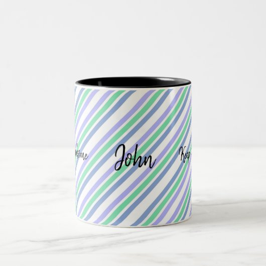 Tasse Behalte ihn Handsome Green Lila Stripe (Mittel)
