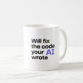 Tasse "Beheben von KI-Code" - Weiß (VorderseiteRechts)