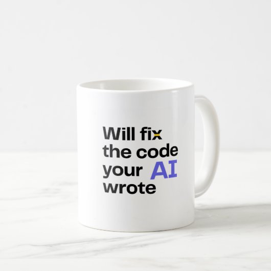 Tasse "Beheben von KI-Code" - Weiß (VorderseiteRechts)