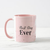 Tasse-Best Day Ever mit Sternen in Rosa Tasse (Links)