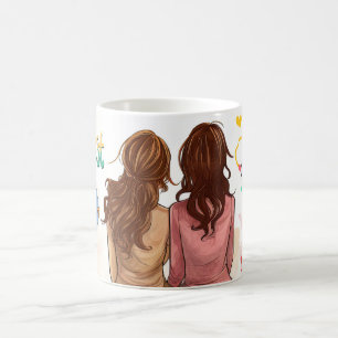 Tasse 'Beste Freunde für immer' mit süßen Cartoon-