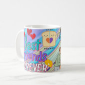 Tasse 'Beste Freunde für immer' mit süßen Cartoon- (Vorderseite Links)
