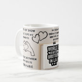 Tasse "Bester Bruder überhaupt" mit herzlicher Lie (Vorderseite Links)