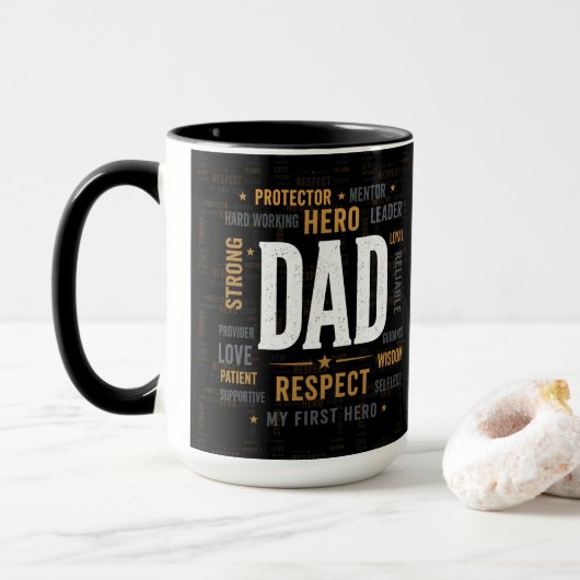 Tasse 'Bester Vater Aller Zeiten' | Respekt Held V (Mit Donut)