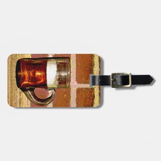 Tasse Bier Gepäckanhänger (Vorderseite horizontal)