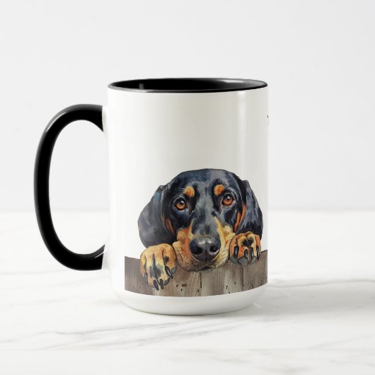 Tasse "Black and Tan Coonhound Dog" (Links)