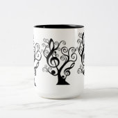 Tasse "Black and White Music Treble Clef Tree" (Mittel)