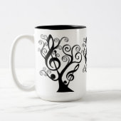 Tasse "Black and White Music Treble Clef Tree" (Links)