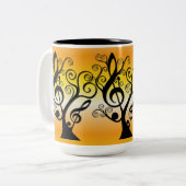 Tasse "Black and Yellow Music Treble Clef Tree" (Vorderseite Links)