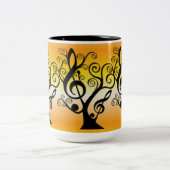 Tasse "Black and Yellow Music Treble Clef Tree" (Mittel)