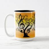 Tasse "Black and Yellow Music Treble Clef Tree" (Links)