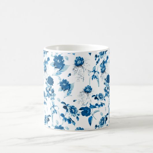 Tasse-Blau-Blume Kaffeetasse (Mittel)
