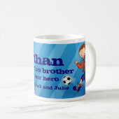 Tasse Blau des Fußballfußballhelden (VorderseiteRechts)