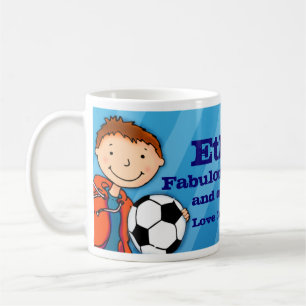 Tasse Blau des Fußballfußballhelden