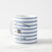 Tasse Blau & Weiß gestreift Abschluss 2026 (Vorderseite Links)