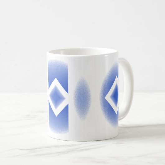 Tasse - Blaue Diamanten und Ovalen (VorderseiteRechts)