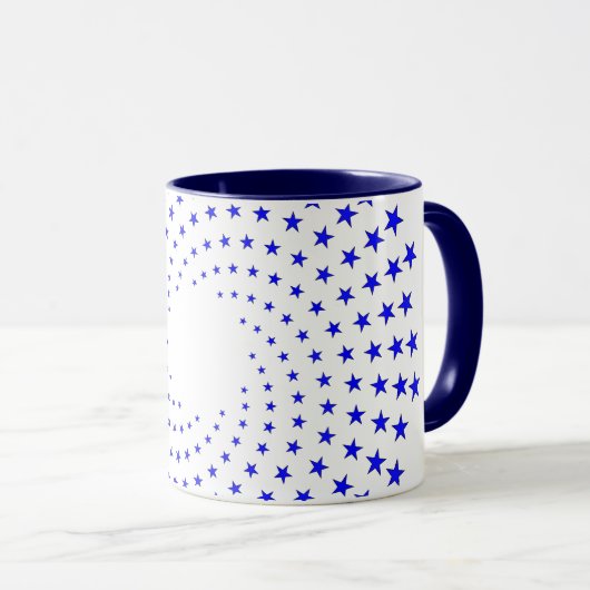 Tasse - Blaue Sternwirbel (VorderseiteRechts)