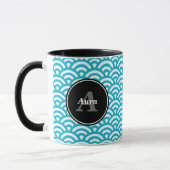 Tasse blaue Wellen - personalisierter Name (Links)