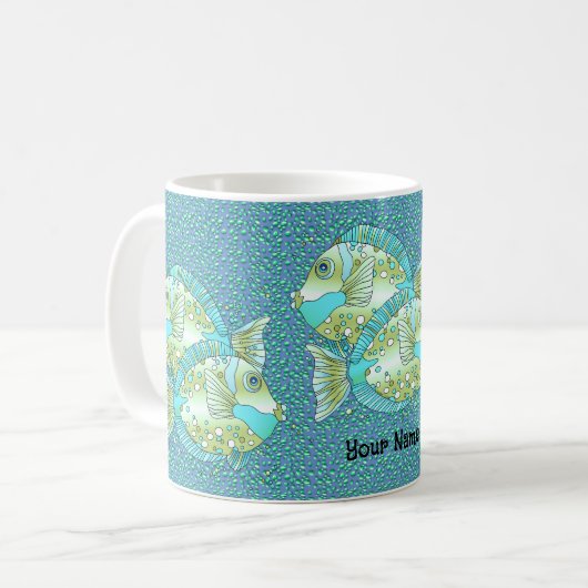 Tasse Blauer Fisch (Vorderseite Links)