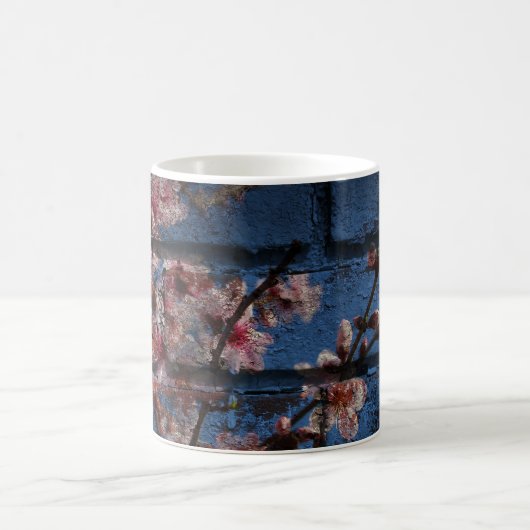 Tasse Blauer Stein und Blüten (Mittel)