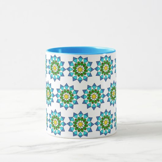 Tasse - Blaues Mandala-Muster (Zentrum)