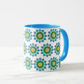 Tasse - Blaues Mandala-Muster (VorderseiteRechts)