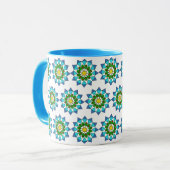 Tasse - Blaues Mandala-Muster (Vorderseite Links)