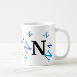 Tasse - Blindbuchstaben in Blau
