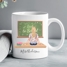 Tasse Blonde zur Schulkartentelehrerin