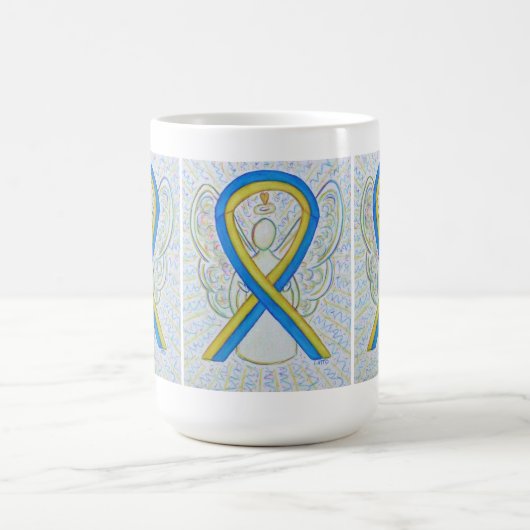 Tasse "Blue and Yellow Awareness Ribbon Angel" (Mittel)