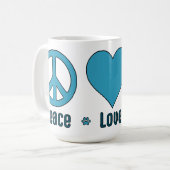 Tasse, Blue Design Peace Liebe BBG Kaffeetasse (Vorderseite Links)