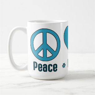 Tasse, Blue Design Peace Liebe BBG Kaffeetasse
