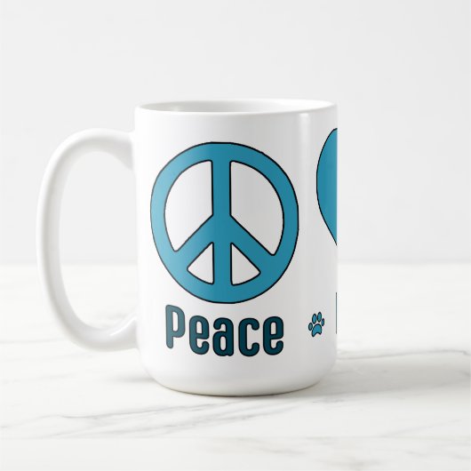 Tasse, Blue Design Peace Liebe BBG Kaffeetasse (Links)