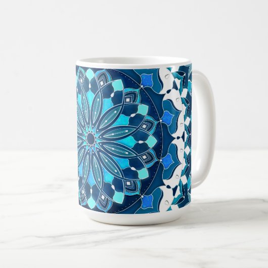 Tasse Blue Mandala (VorderseiteRechts)