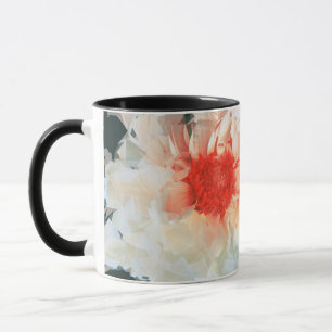 Tasse Blume White Black Kubist