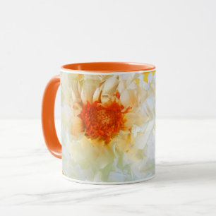 Tasse Blume White Orange Kubist