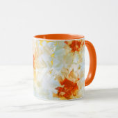 Tasse Blume White Orange Kubist (VorderseiteRechts)