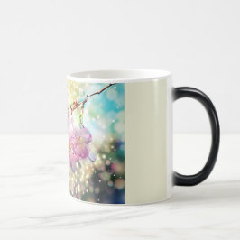 Tasse. Blumen, Apfelblüten, Kirschblüten Verwandlungstasse