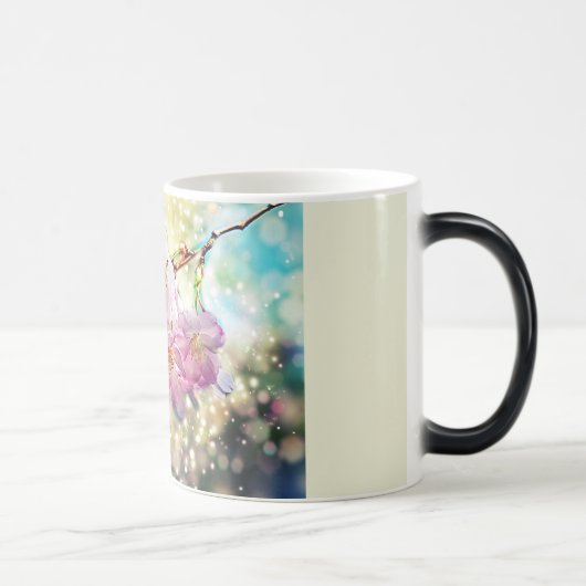 Tasse. Blumen, Apfelblüten, Kirschblüten Verwandlungstasse (Rechts)