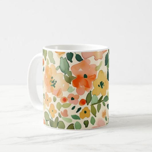 Tasse, Blumenmuster, Tasse des Blumenmusters, Aqua (Vorderseite Links)