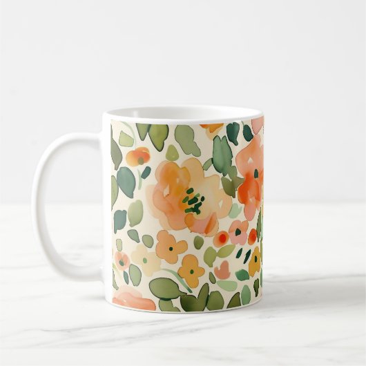 Tasse, Blumenmuster, Tasse des Blumenmusters, Aqua (Links)