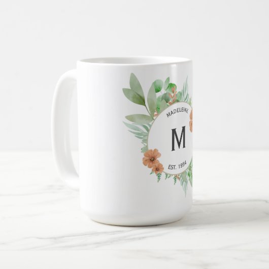 Tasse "Blumenpfirsich" - Personalisierte Schenkung (Vorderseite Links)