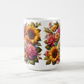 Tasse - Blumenstrauß, Rose, Sonnenblumen (Mittel)