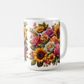 Tasse - Blumenstrauß, Rose, Sonnenblumen (VorderseiteRechts)